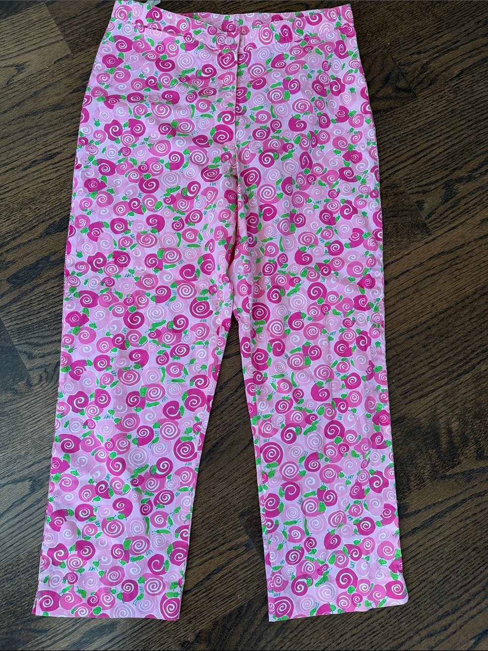 Lilli Pulitzer Pink Swirl Pattern pants COTTON Sz  4